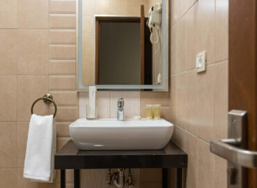 Hotel room bathroom