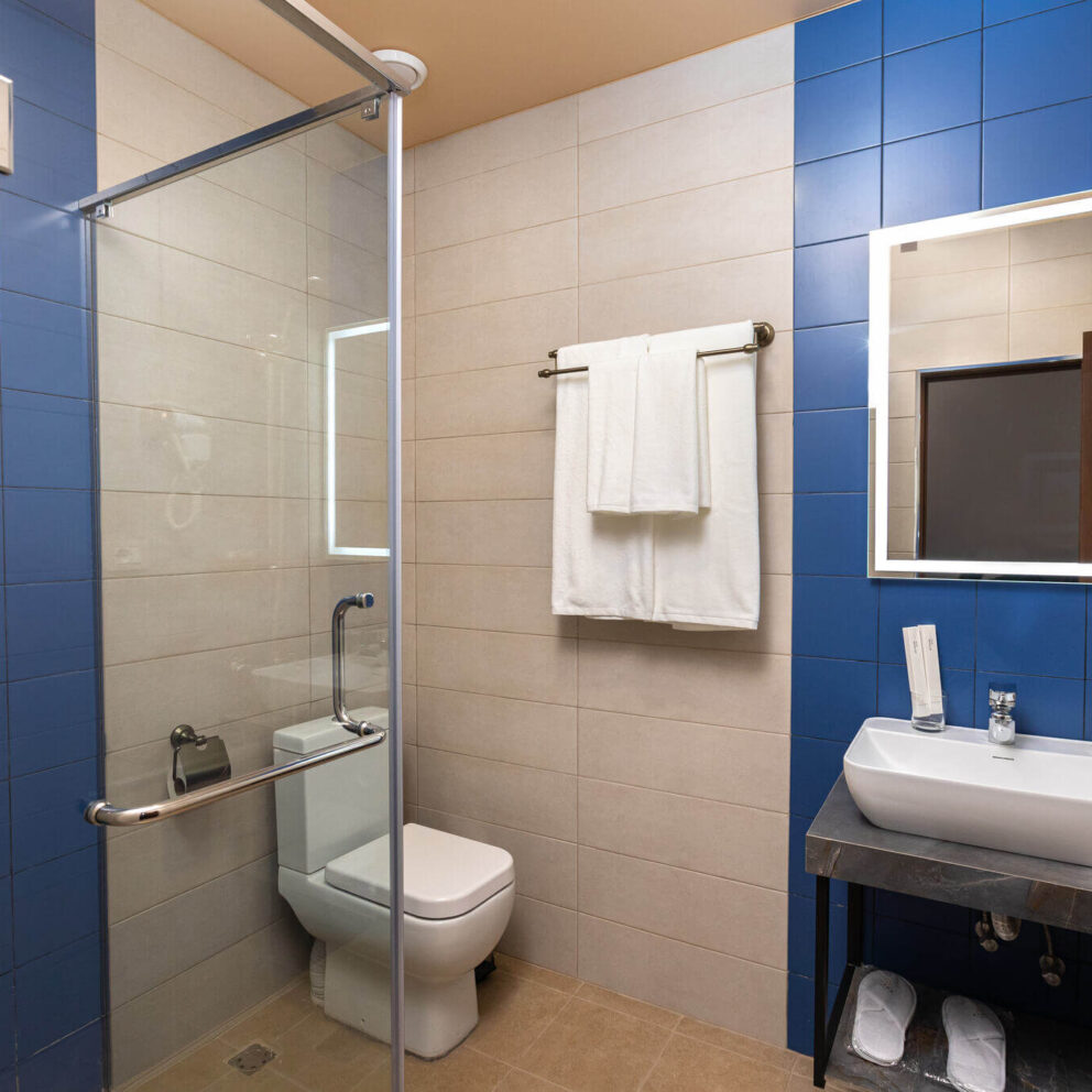 bathroom in a hotel room